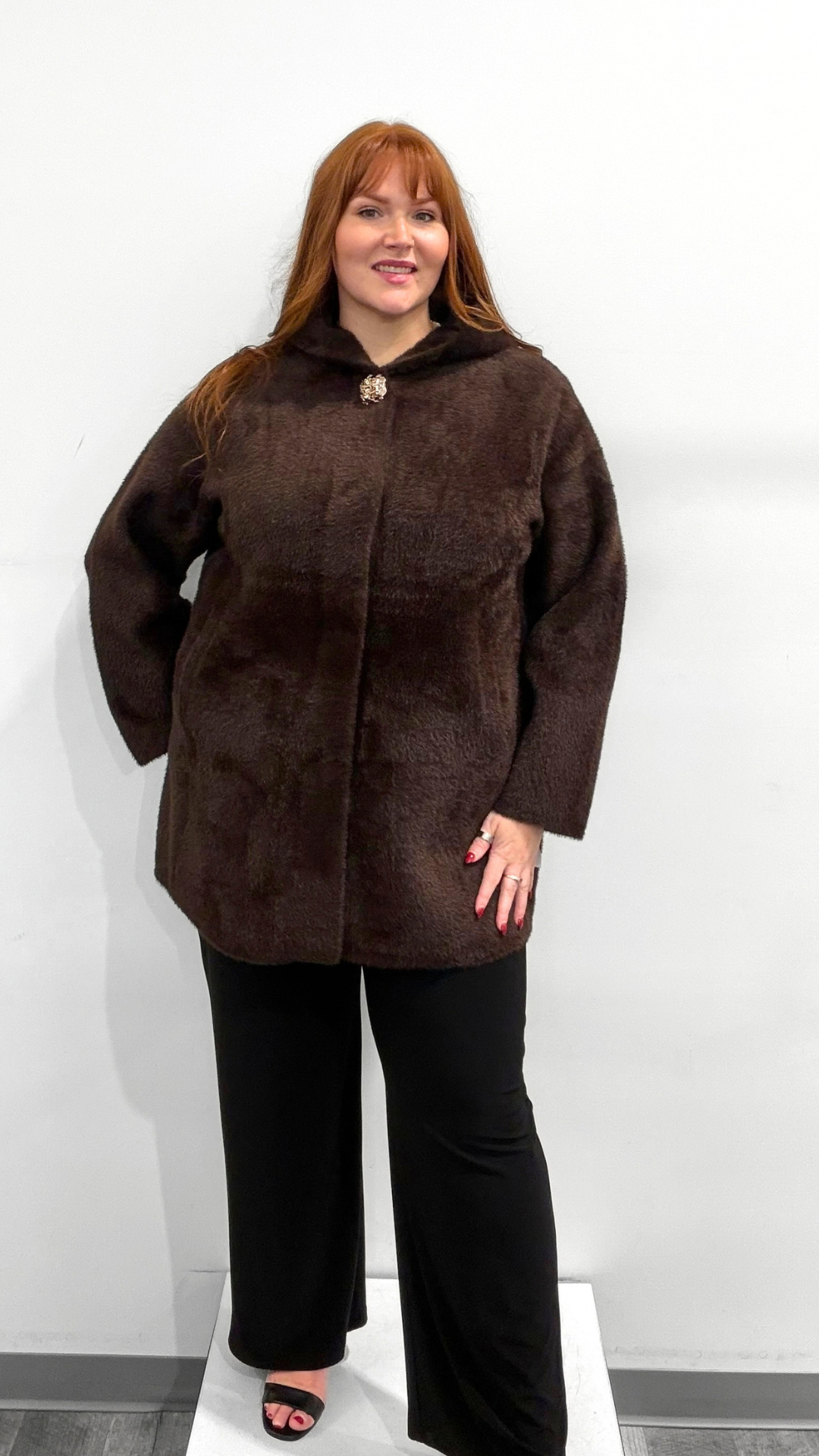 Frank Lyman Coat with Brooch