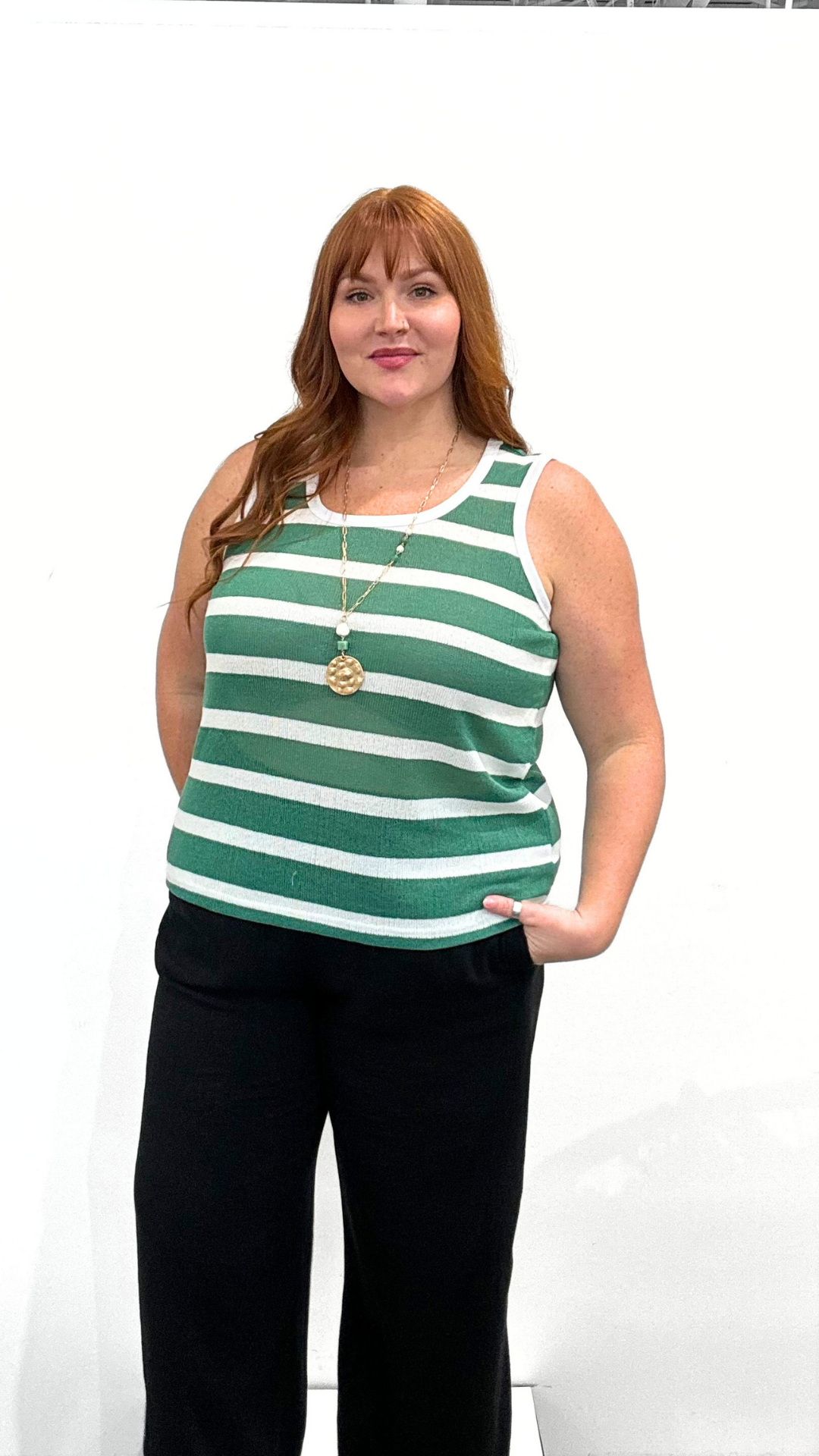 Tribal Sleeveless Stripe Tank