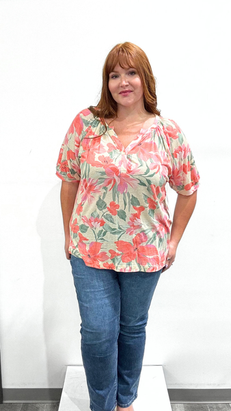 Tribal Elbow Sleeve Top