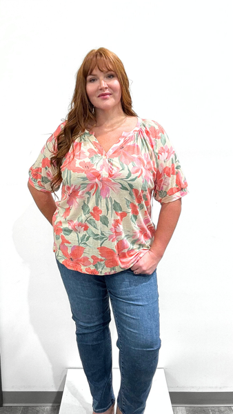 Tribal Elbow Sleeve Top