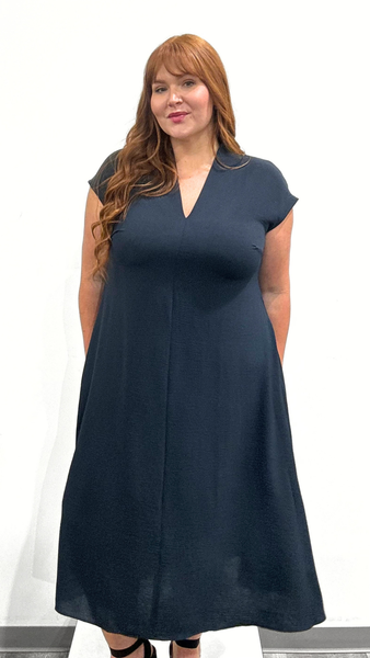 Mat V-Neck Midi Dress