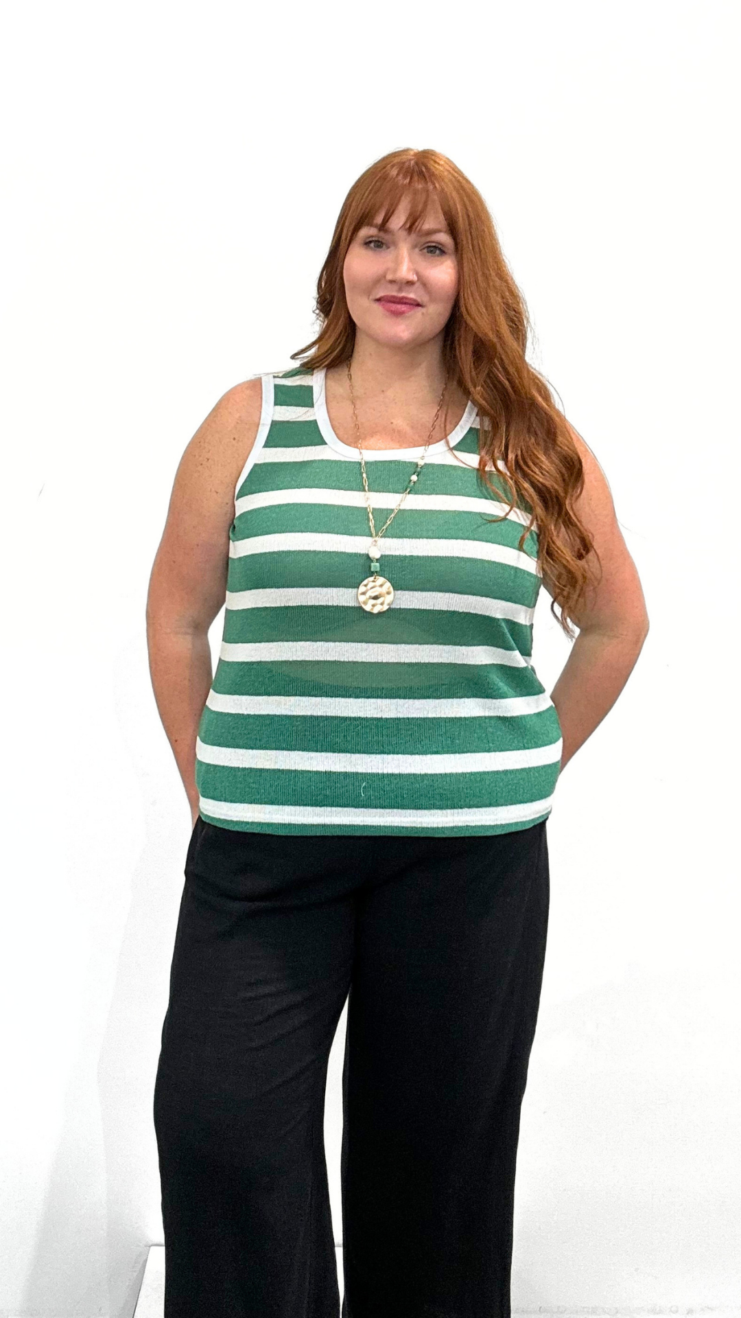 Tribal Sleeveless Stripe Tank