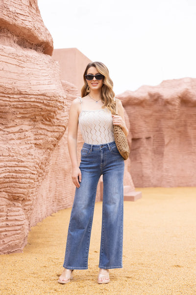 Orange Clara Wide Leg Jean