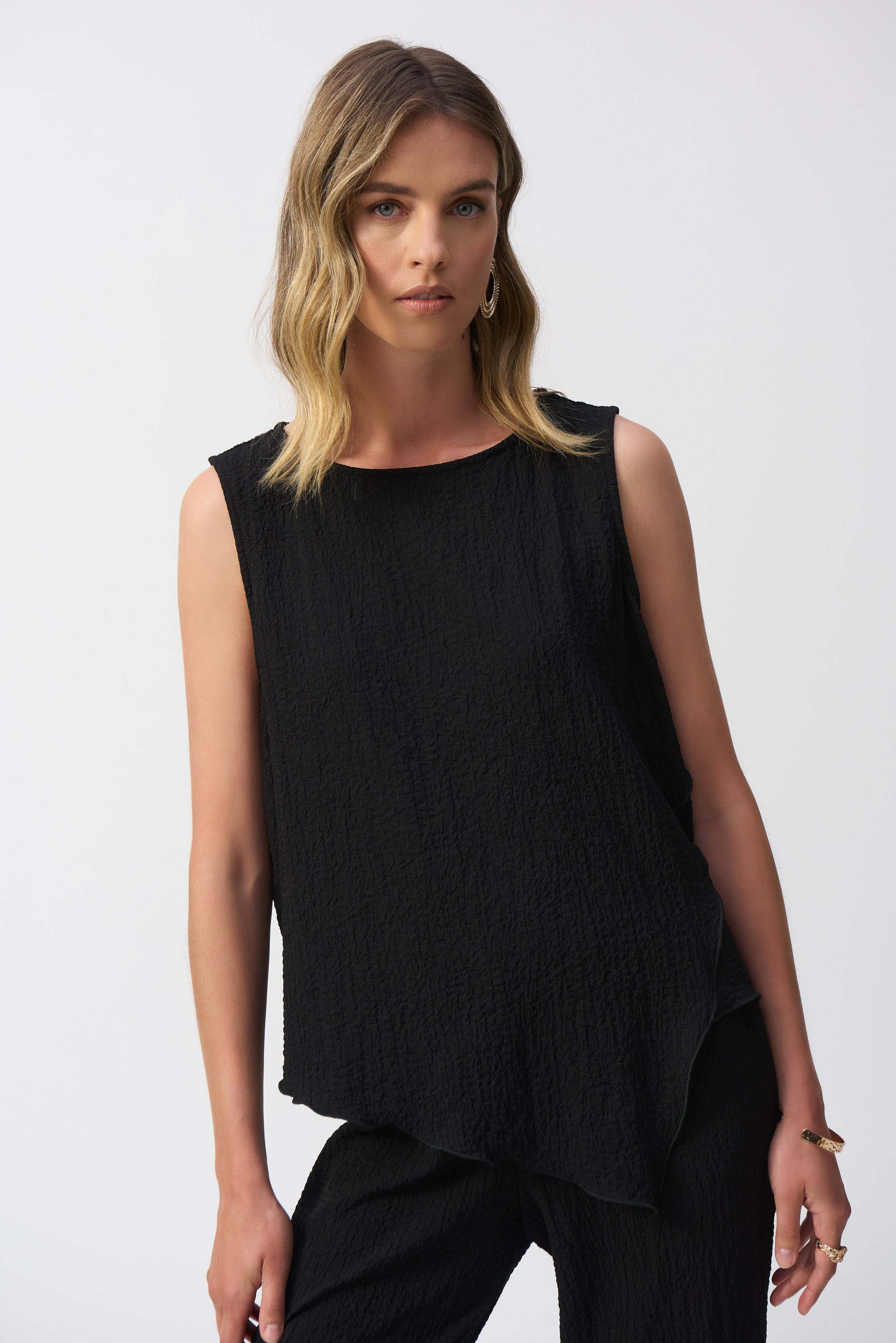 Joseph Ribkoff Asymmetric Sleeveless Top