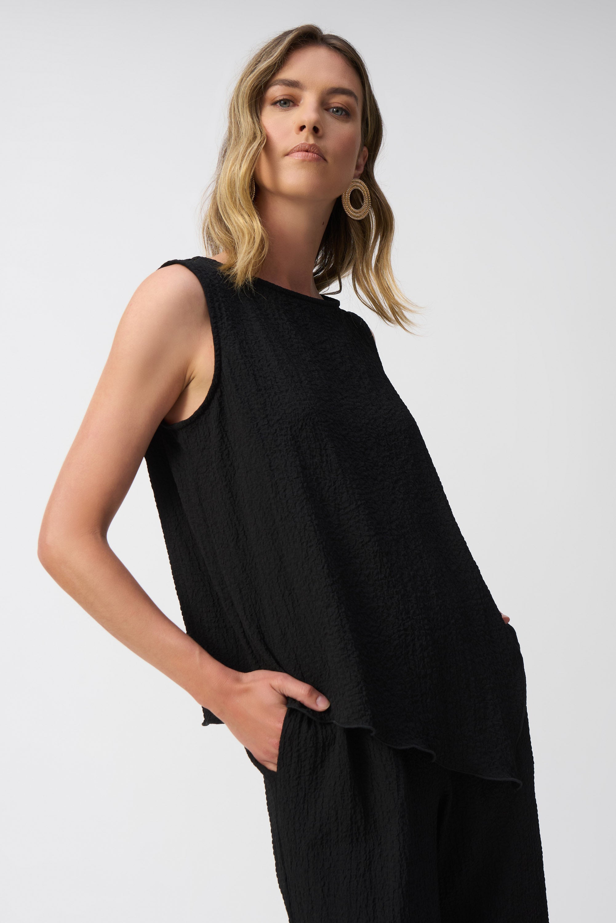 Joseph Ribkoff Asymmetric Sleeveless Top