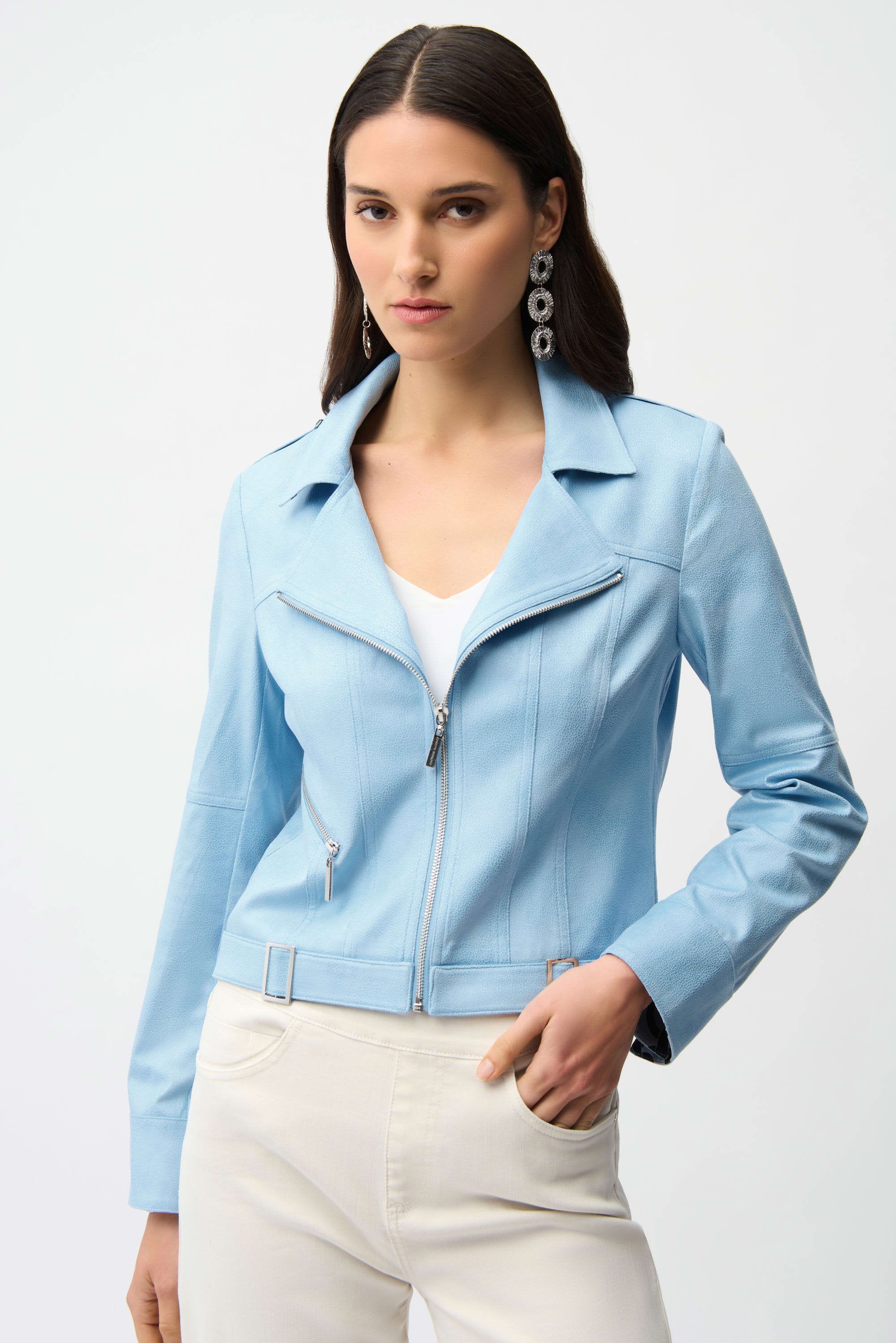 Joseph Ribkoff Faux Suede Fitted Jacket