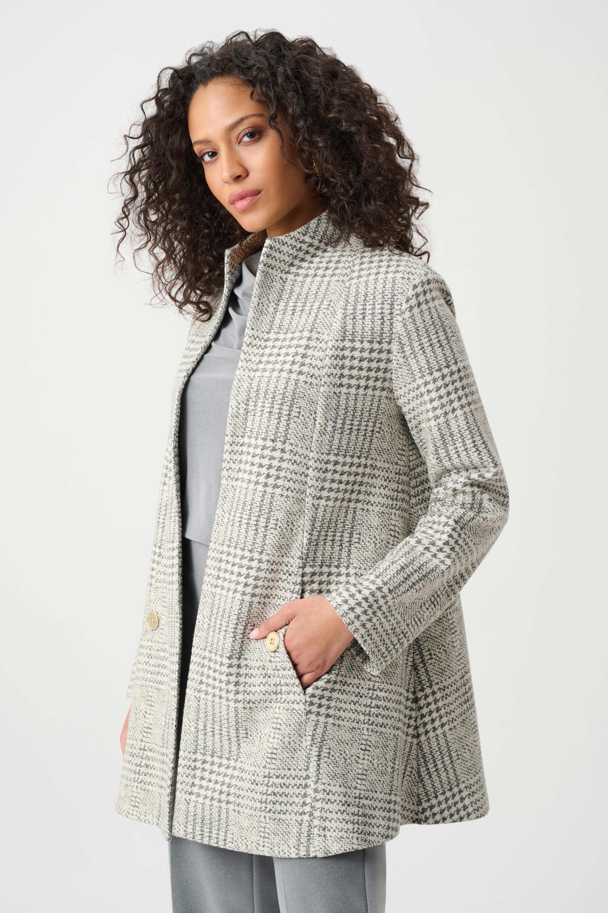 Joseph Ribkoff Plaid Aline Coat
