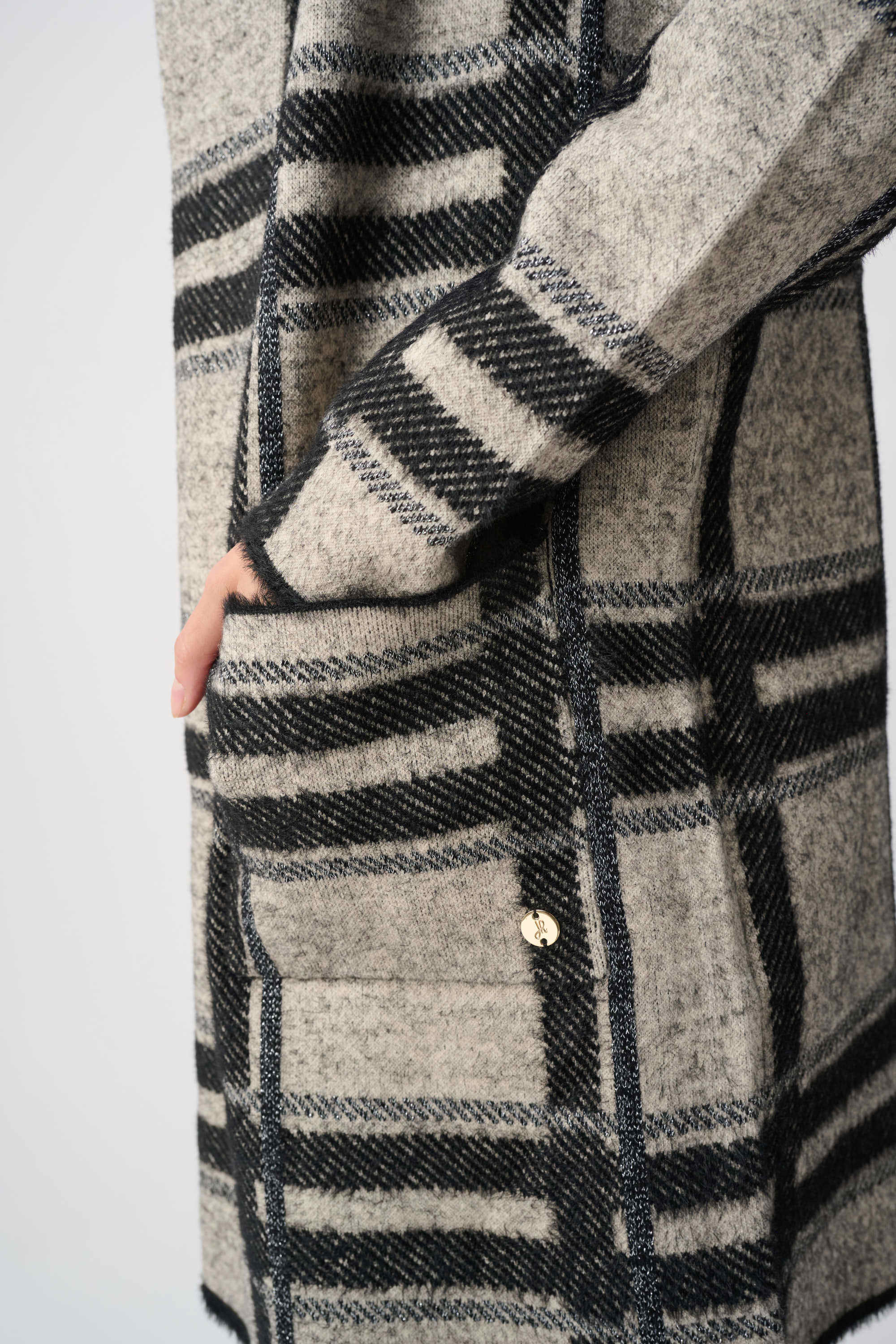 Joseph Ribkoff Plaid Hooded Jacket