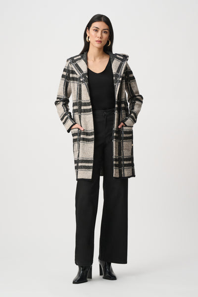 Joseph Ribkoff Plaid Hooded Jacket