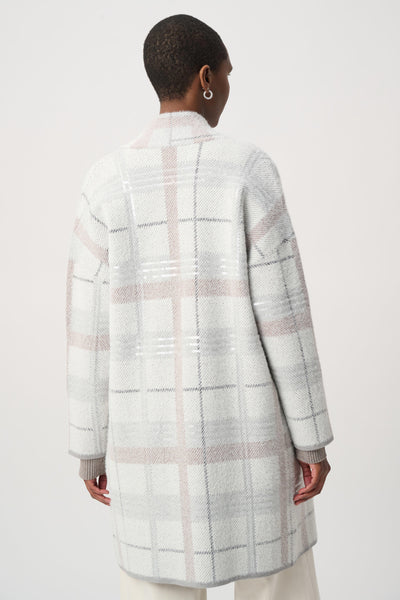 Joseph Ribkoff Sequin Plaid Coatigan