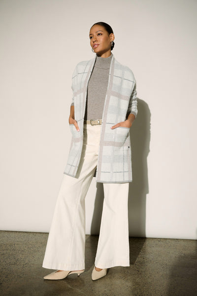 Joseph Ribkoff Sequin Plaid Coatigan