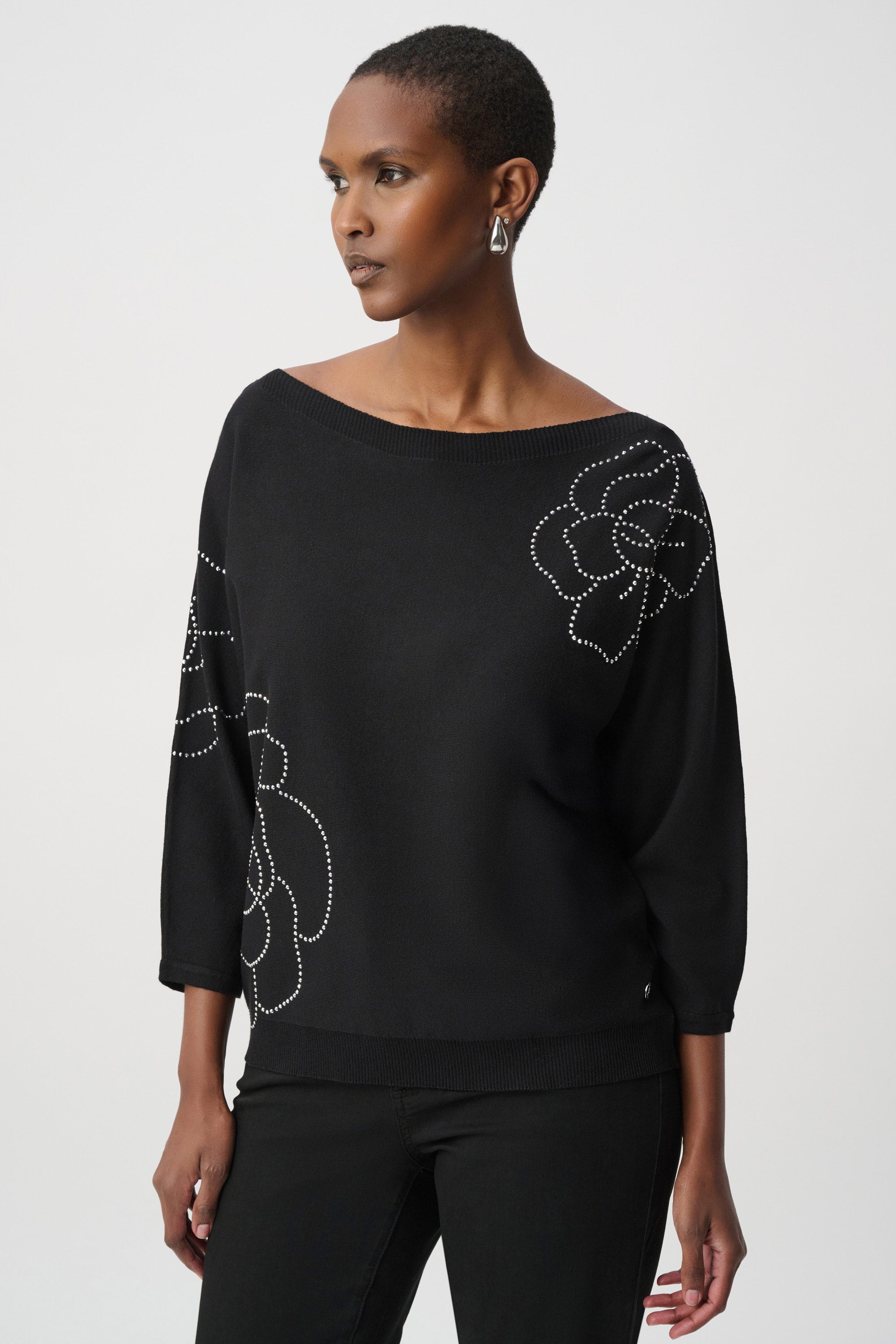 Joseph Ribkoff Pullover With Flower Applique