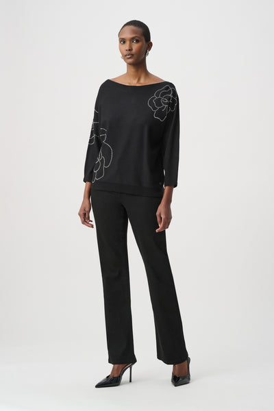 Joseph Ribkoff Pullover With Flower Applique