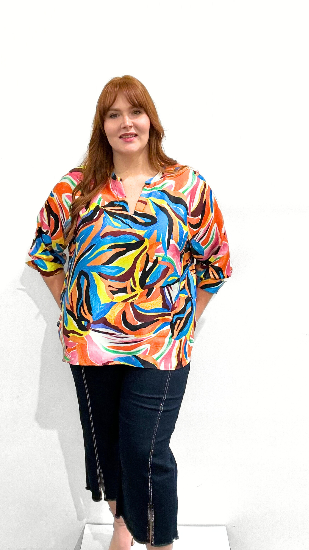 Joseph Ribkoff Abstract Print Top