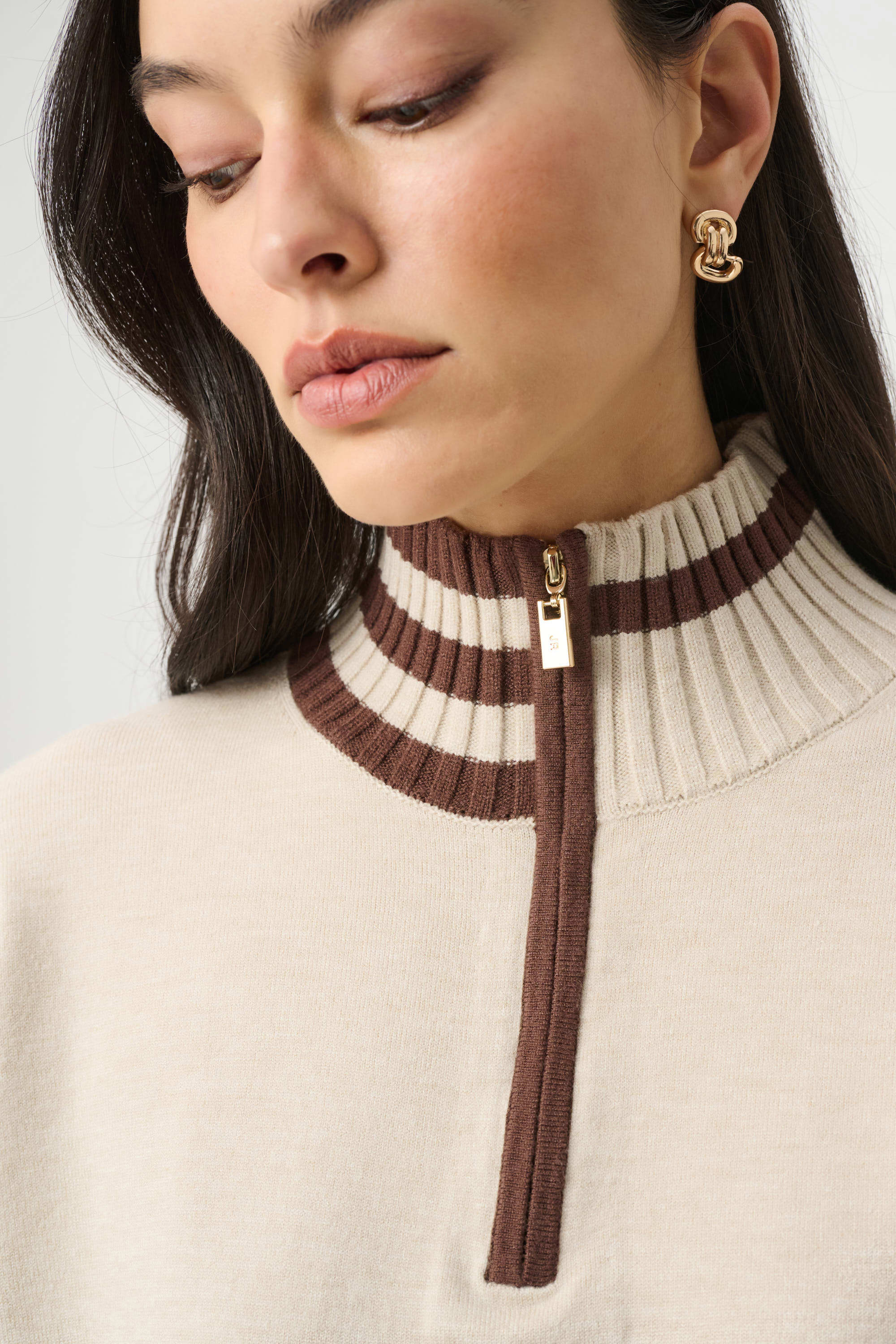 Joseph Ribkoff Striped Mock Neck Sweater