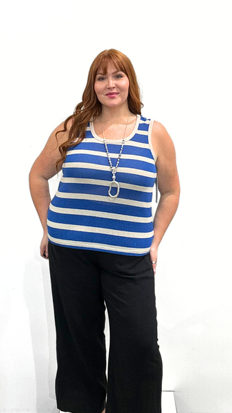 Tribal Sleeveless Stripe Tank