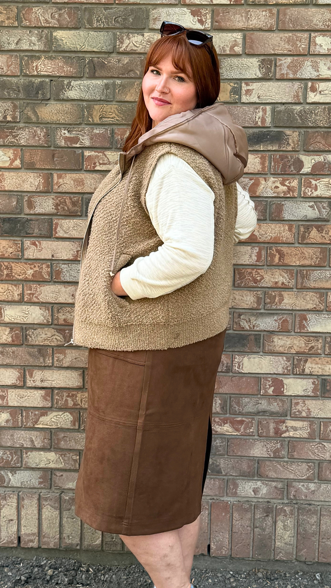 Dex Hooded Boucle Vest
