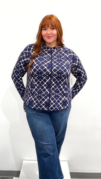 Tribal Mesh Sleeve Zip-Up Cardigan