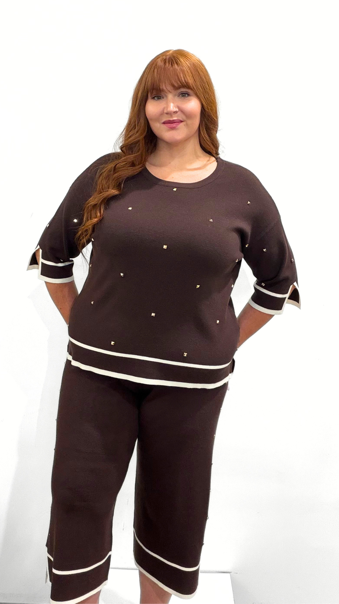 Frank Lyman Knit Sweater with Studs