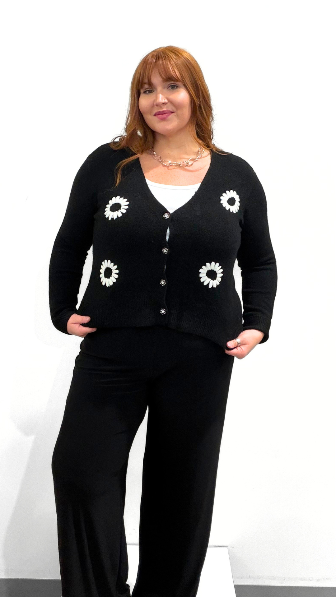 Frank Lyman Flower Cardigan