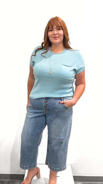 Tribal Audrey Button Fly Crop Pants