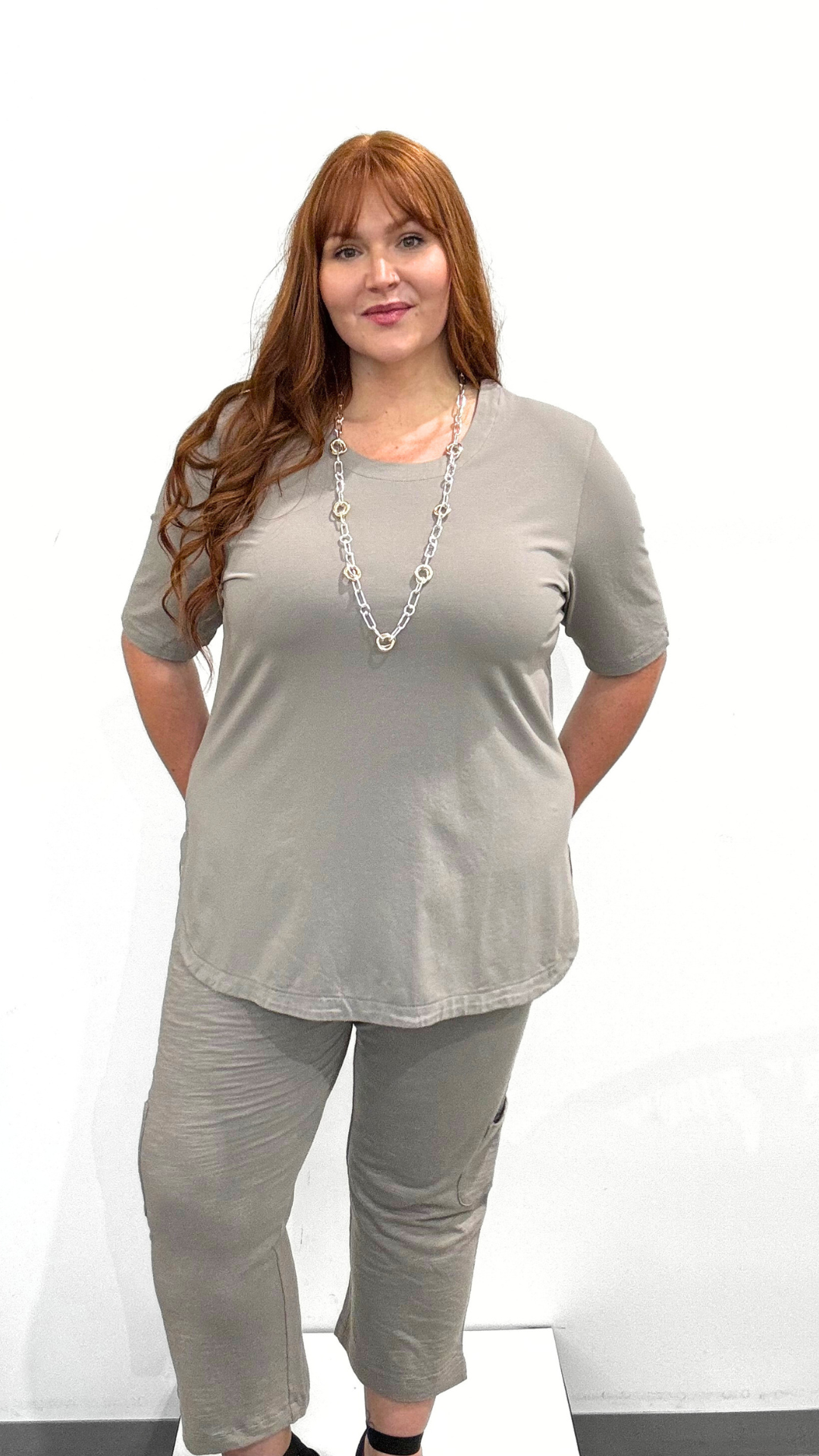 Wild Palms Elbow Sleeve Top