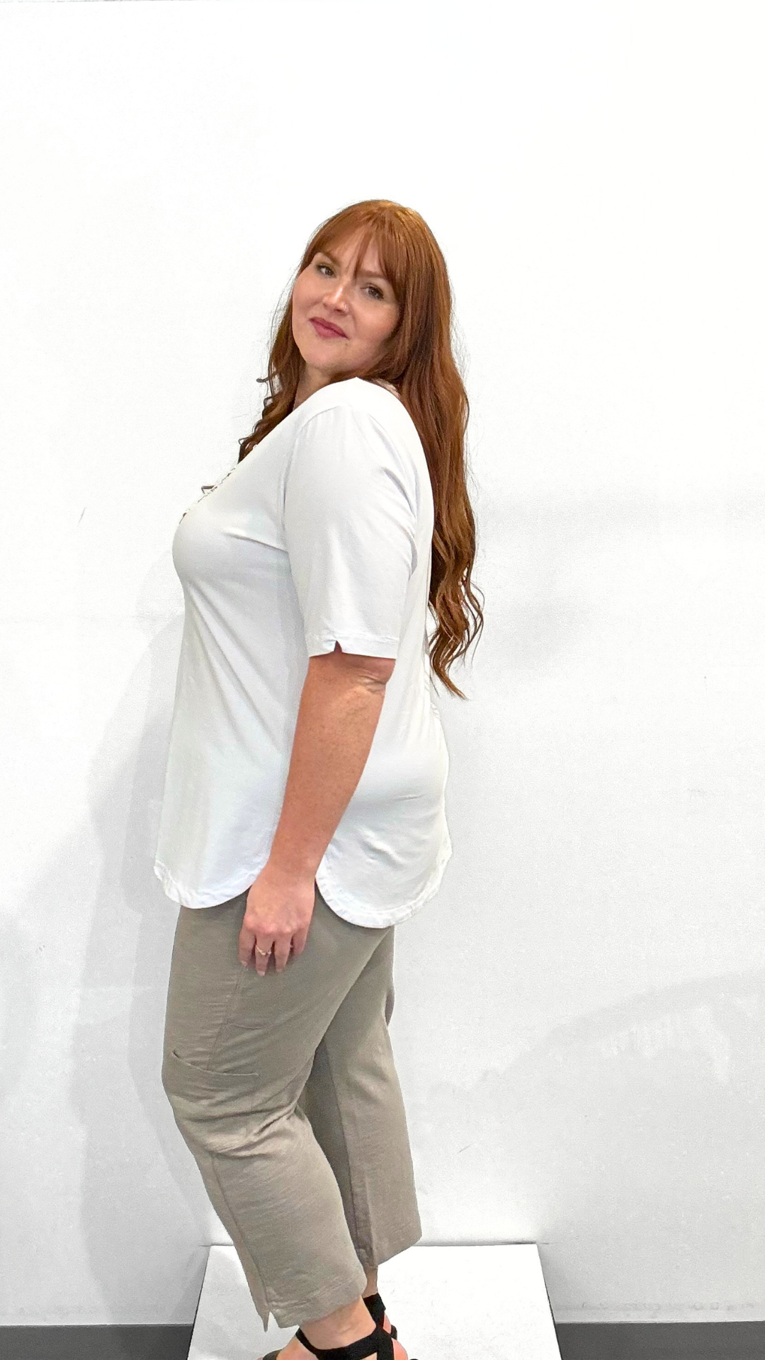 Wild Palms Elbow Sleeve Top