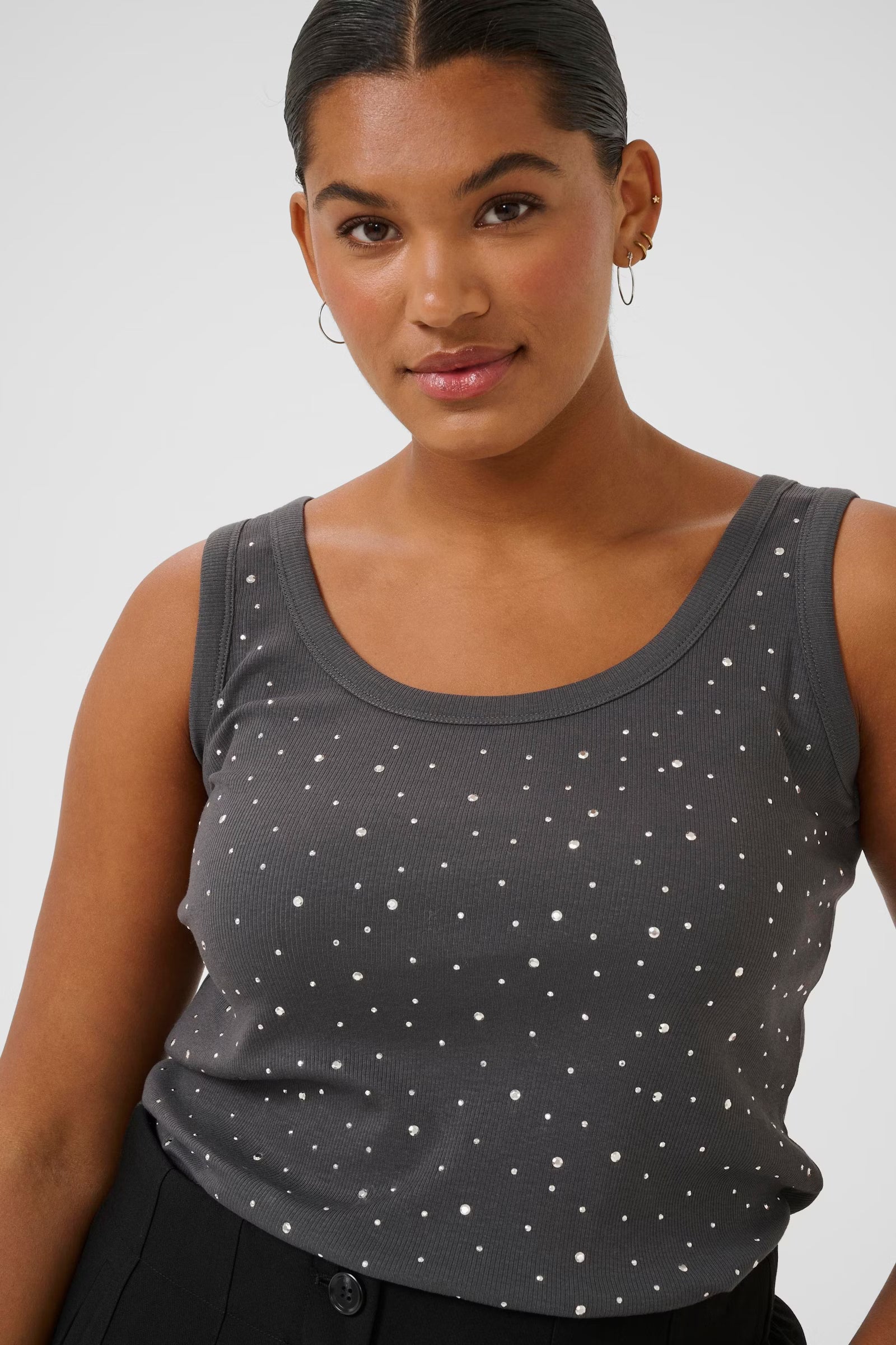 Kaffe Curve Carina Rhinestone Top