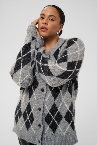 Kaffe Curve Sima Argyle Cardigan