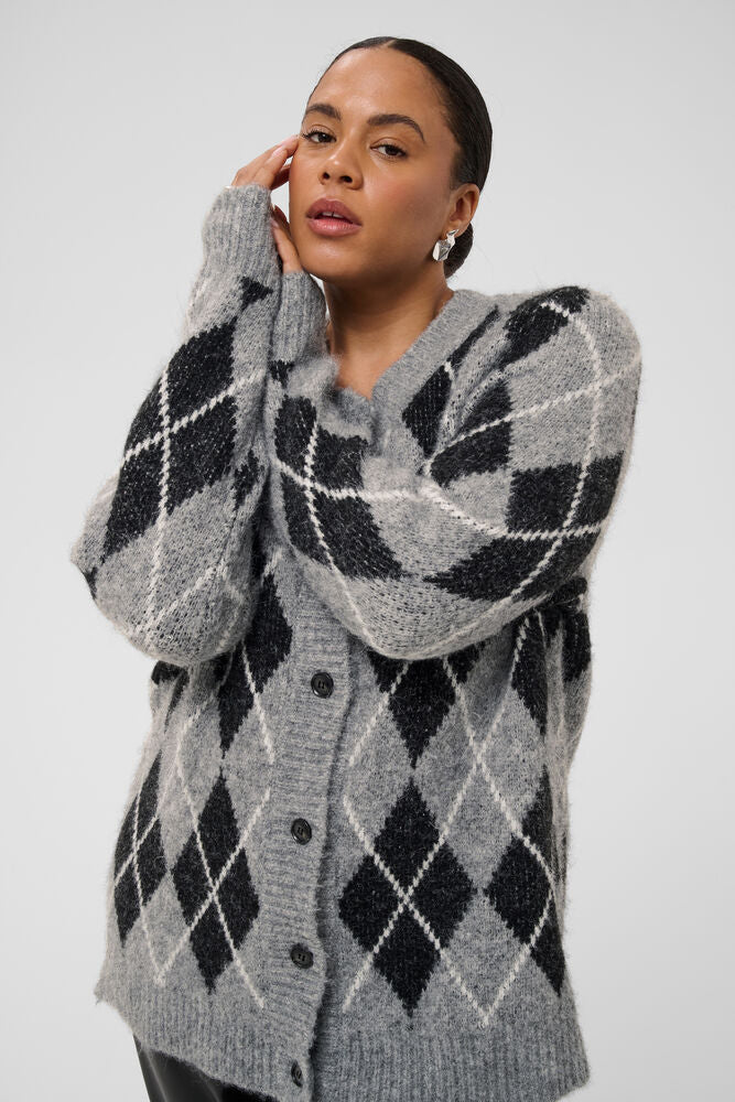 Kaffe Curve Sima Argyle Cardigan