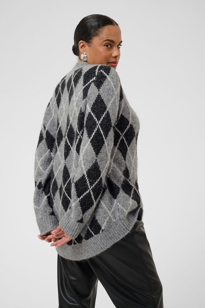 Kaffe Curve Sima Argyle Cardigan