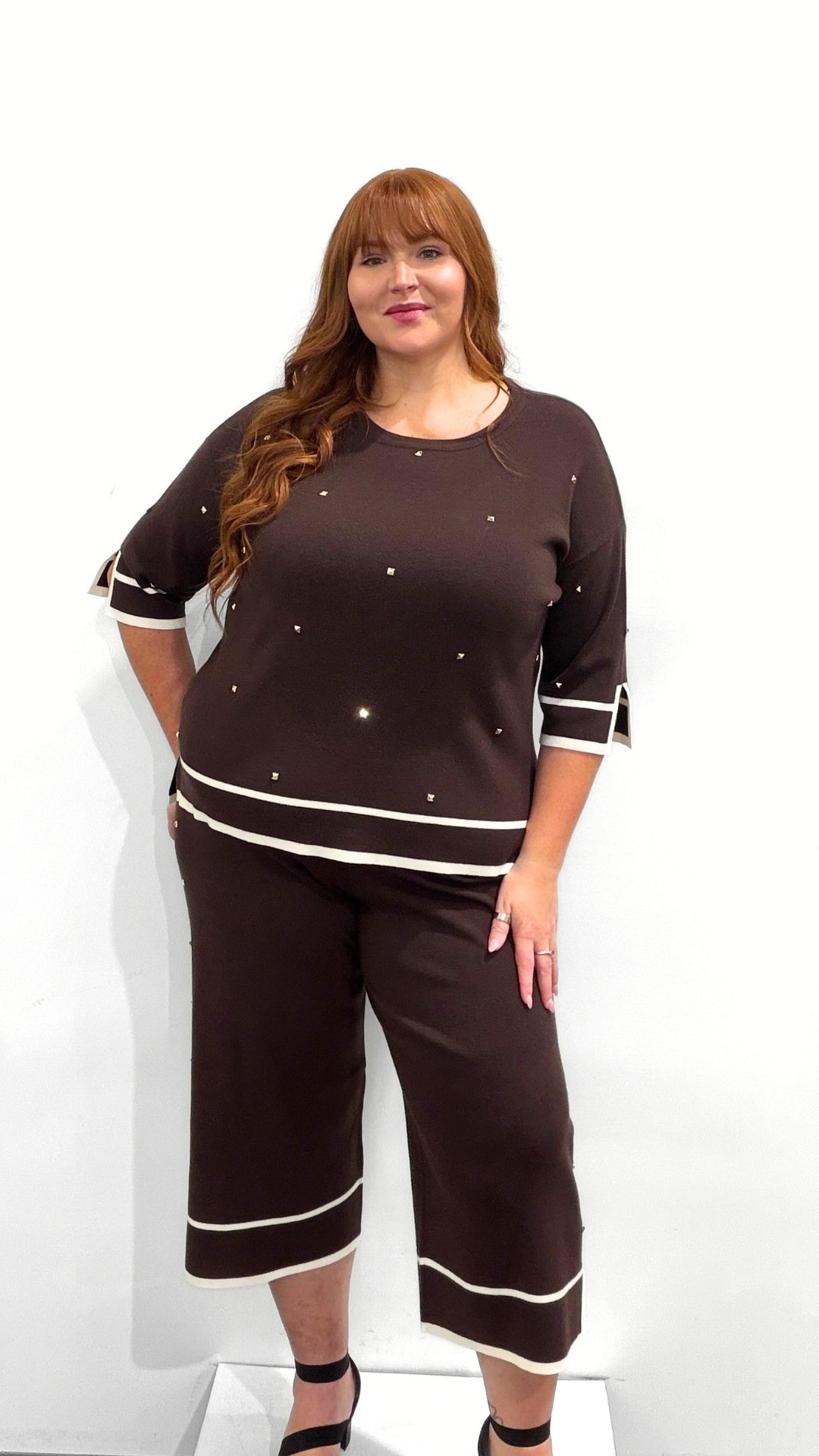 Frank Lyman Knit Sweater with Studs
