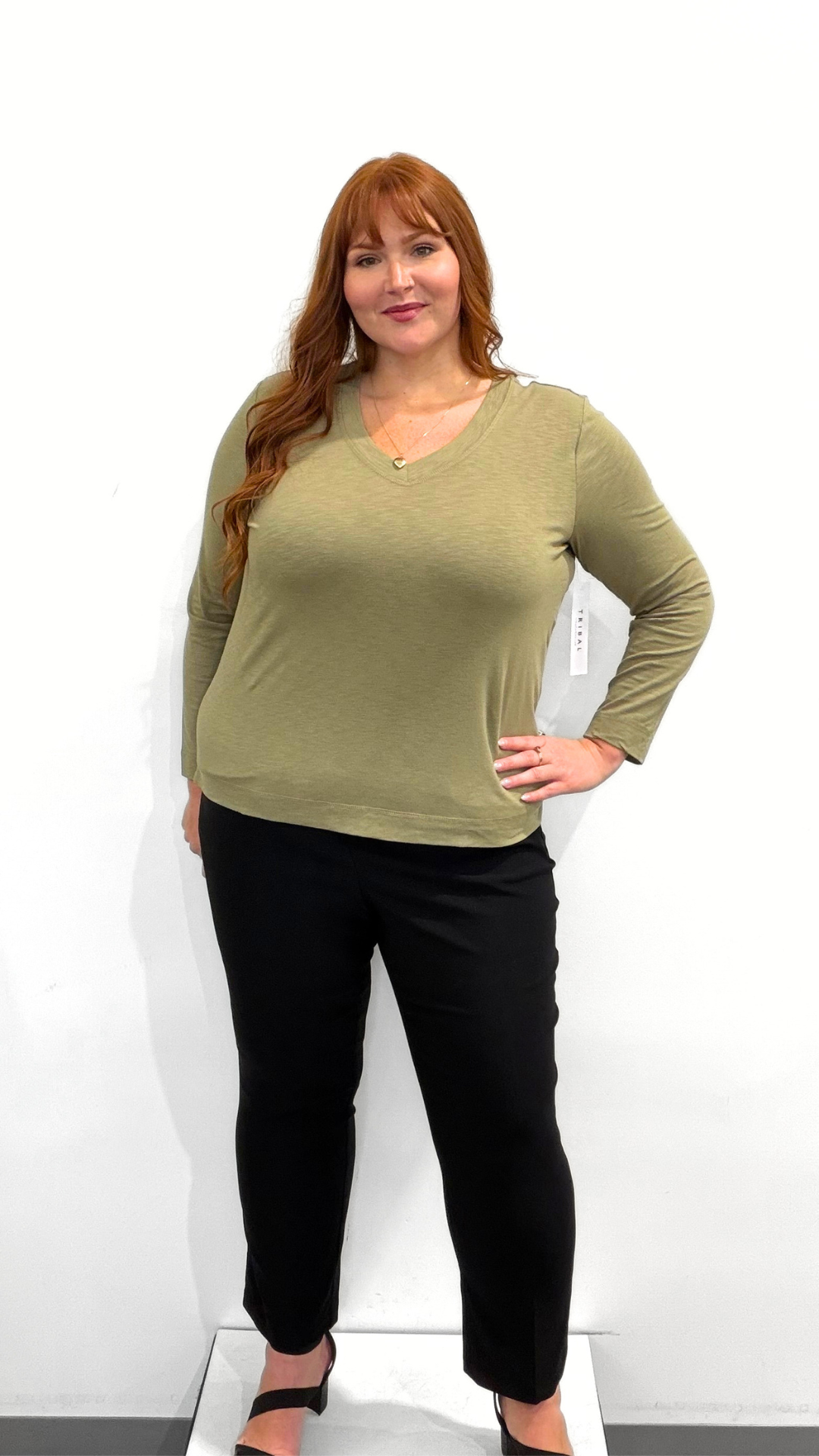 Tribal Long Sleeve V-Neck Top