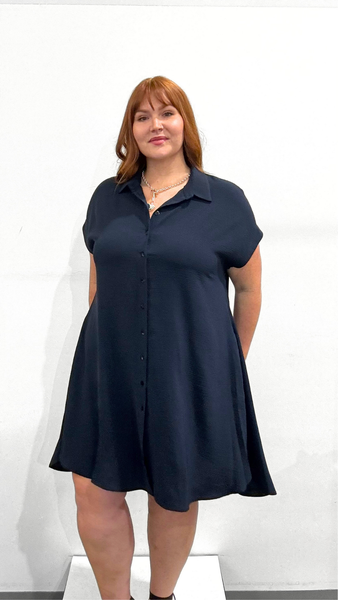 Mat Button Shirt Dress