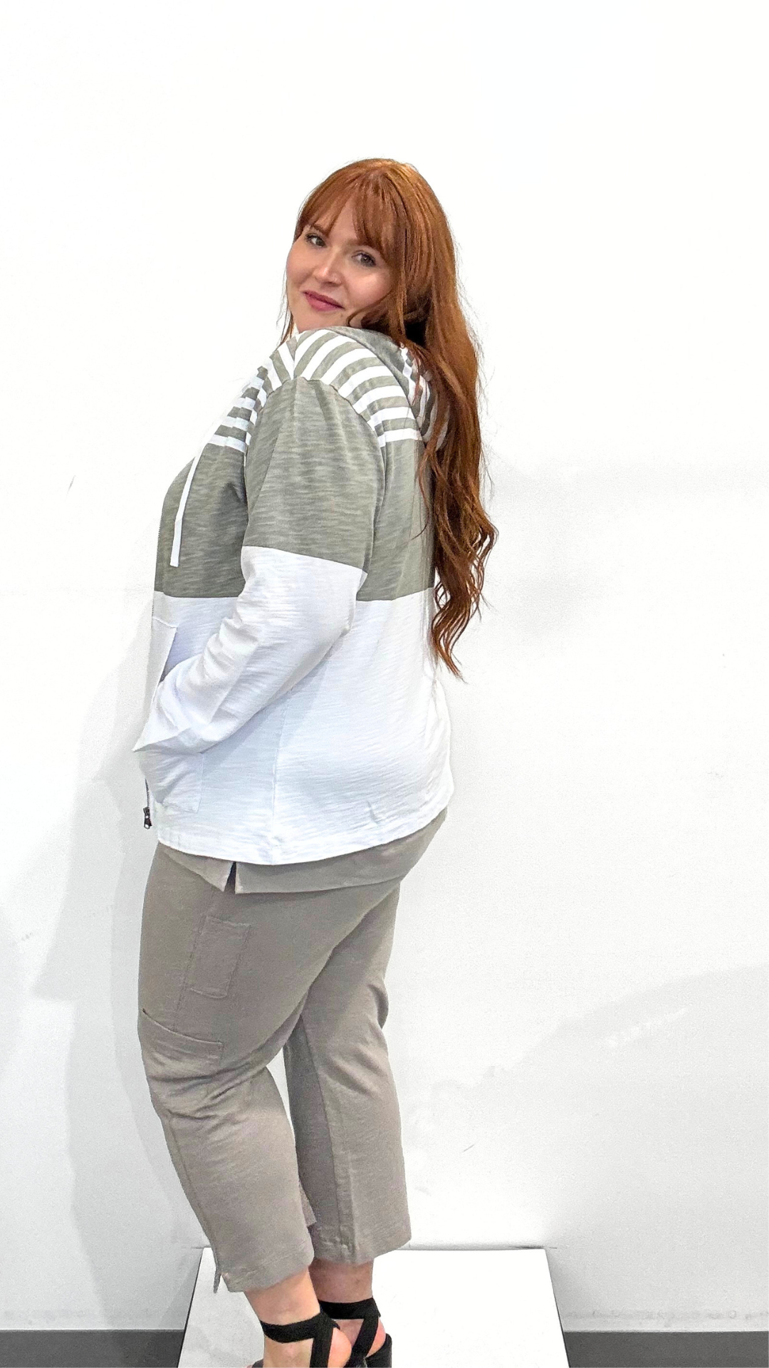 Wild Palms Long Sleeve Colour Block Hoodie