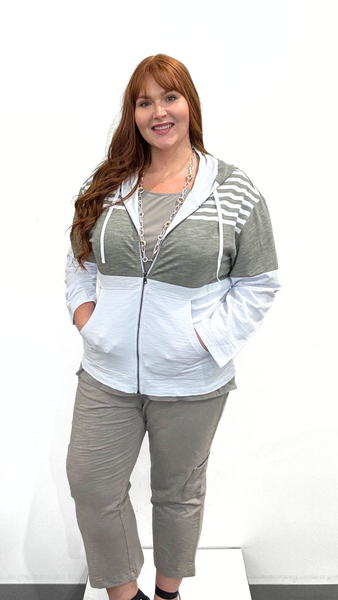 Wild Palms Long Sleeve Colour Block Hoodie