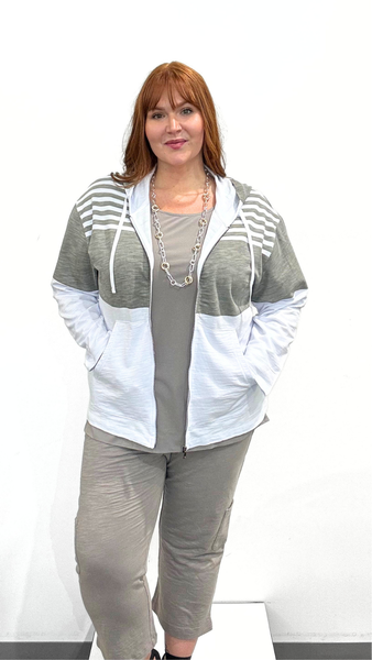 Wild Palms Long Sleeve Colour Block Hoodie