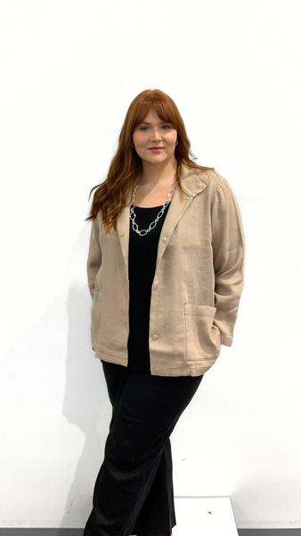 Eileen Fisher Stand-Collar Long Jacket