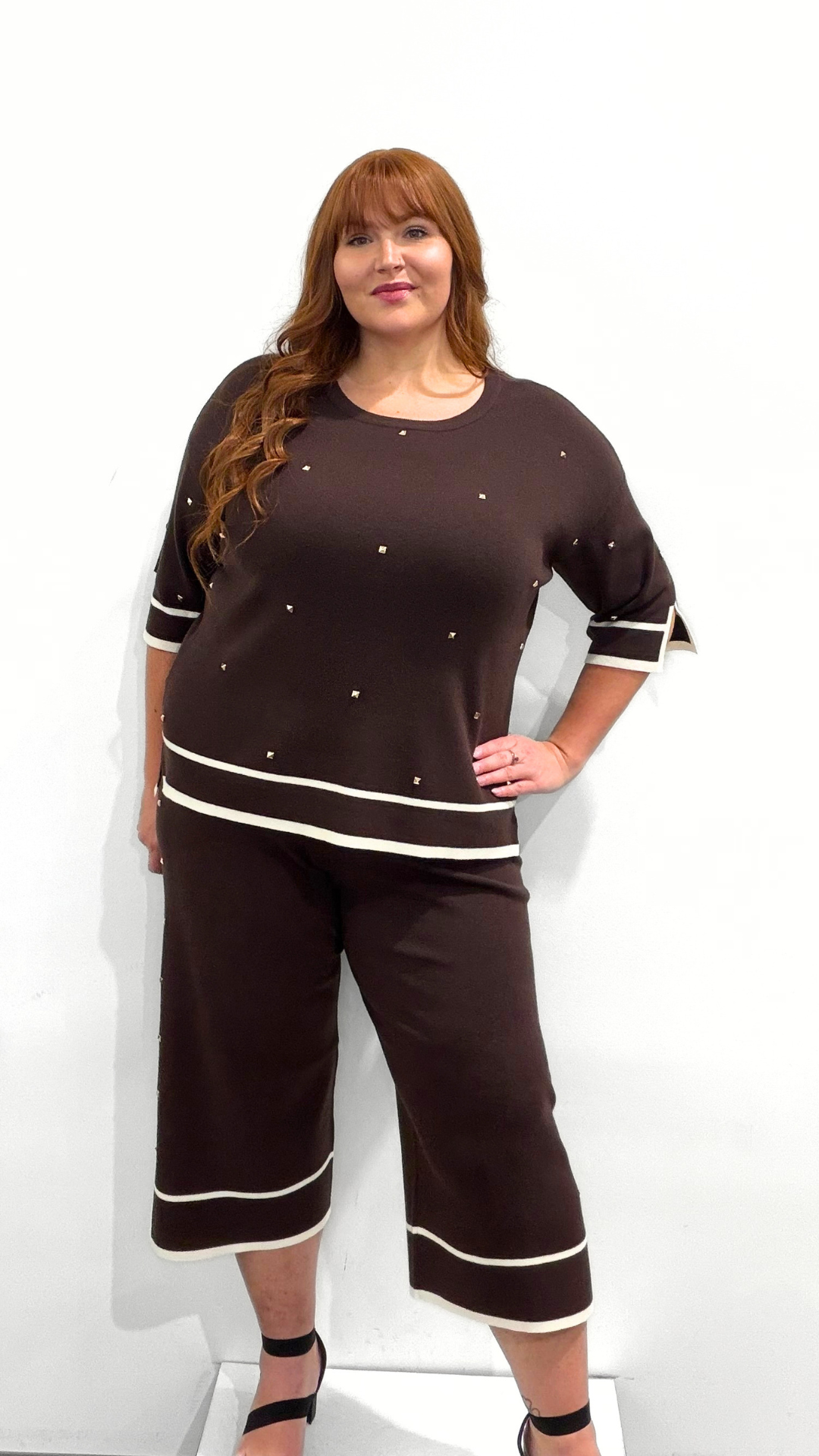 Frank Lyman Knit Sweater with Studs