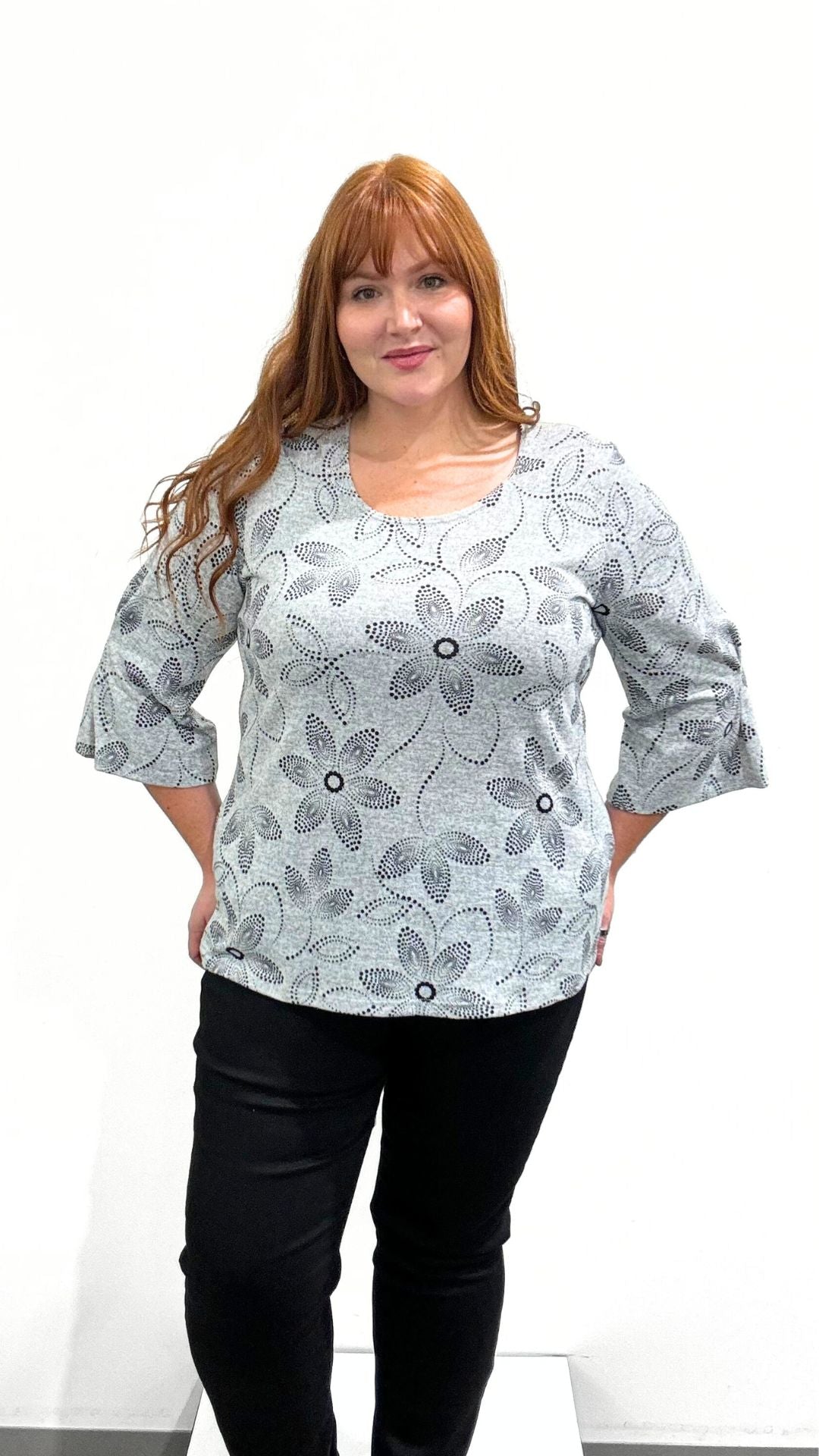 Revolution 3/4 Sleeve Scoop Neck Top