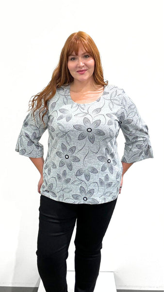 Revolution 3/4 Sleeve Scoop Neck Top