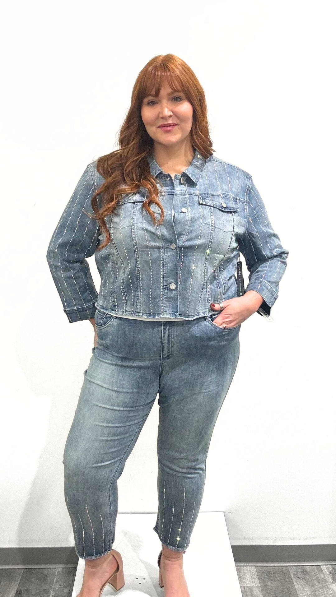 Joseph Ribkoff Rhinestone Denim Jacket
