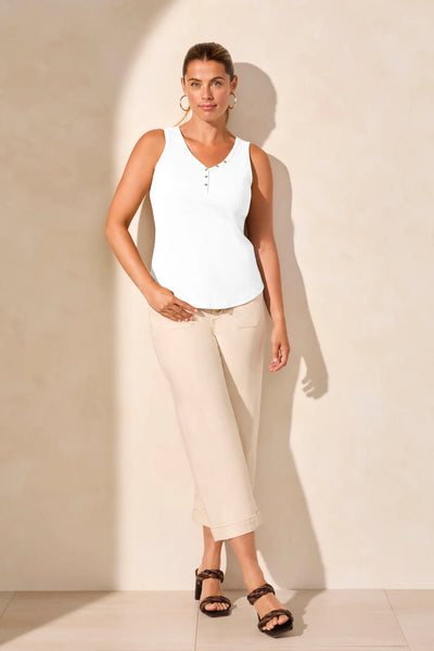 Tribal Henley Tank Top