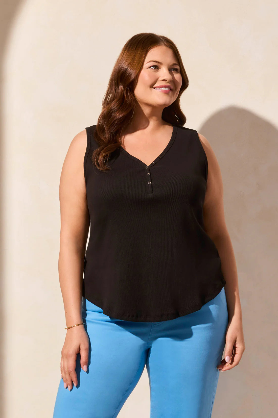 Tribal Henley Tank Top