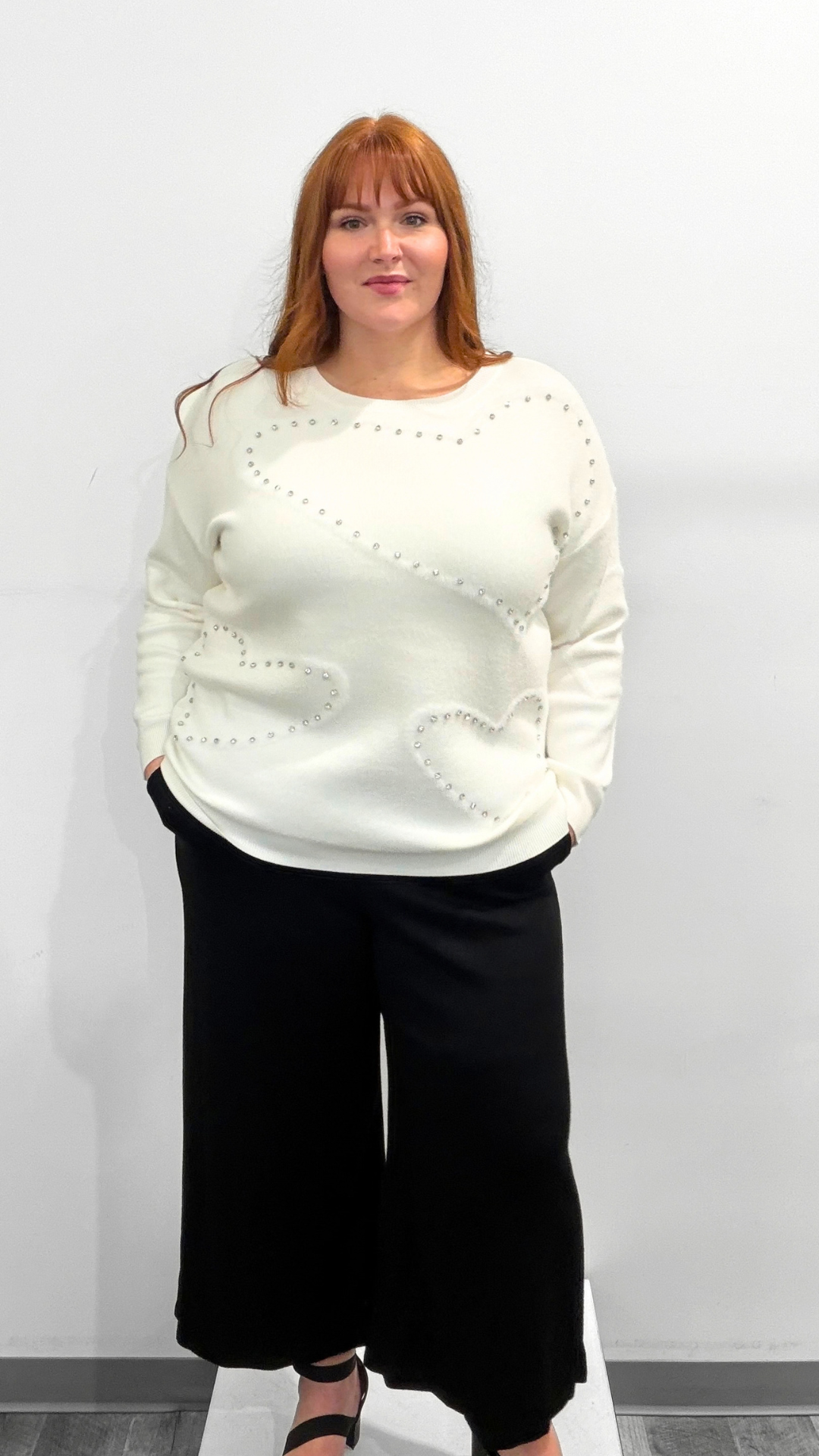 Frank Lyman Bedazzle Heart Sweater
