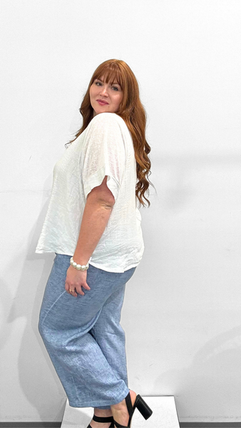 Orange Round Neck Short Sleeve Top