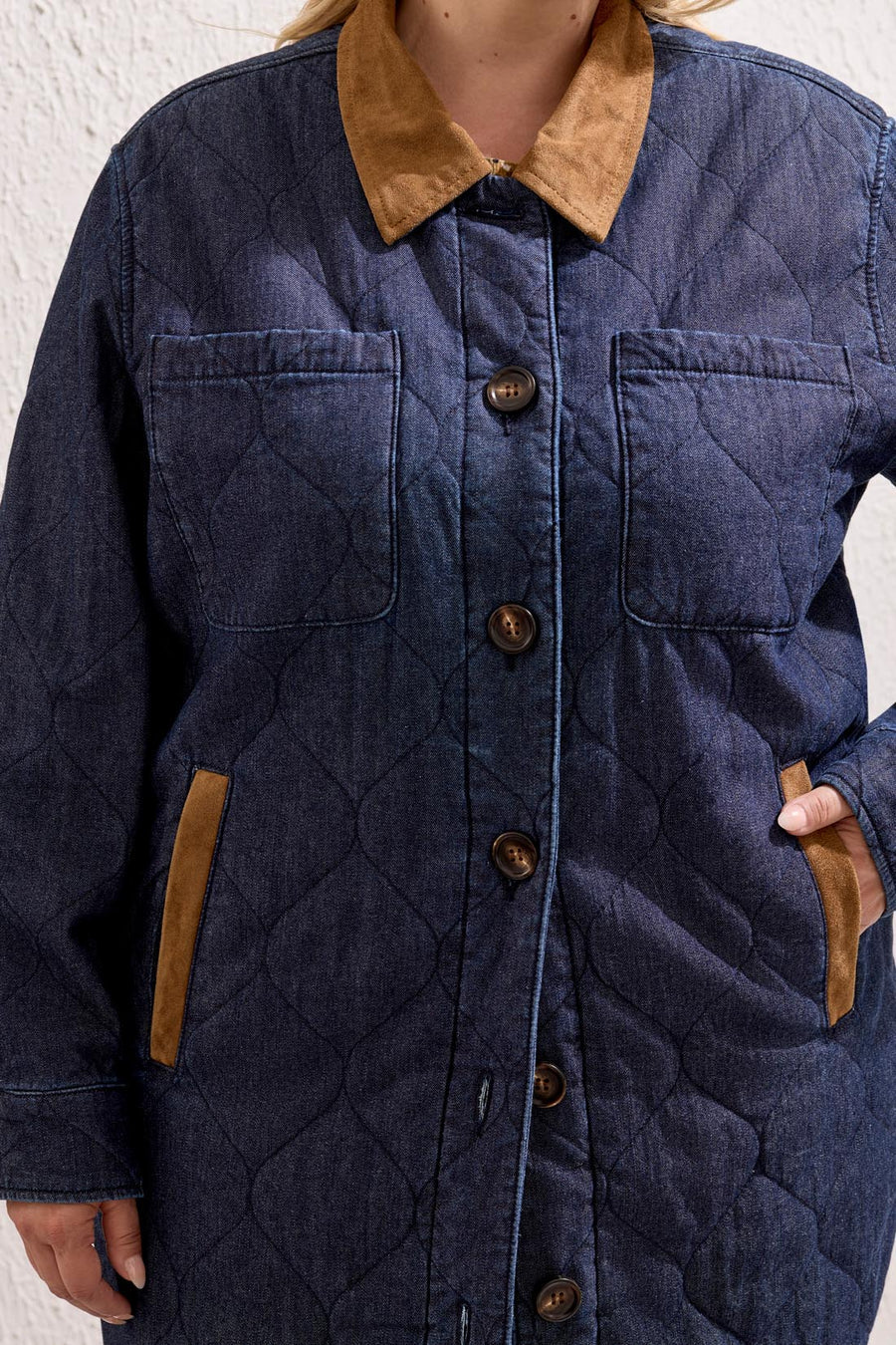 Tribal Quilted Denim Jacket