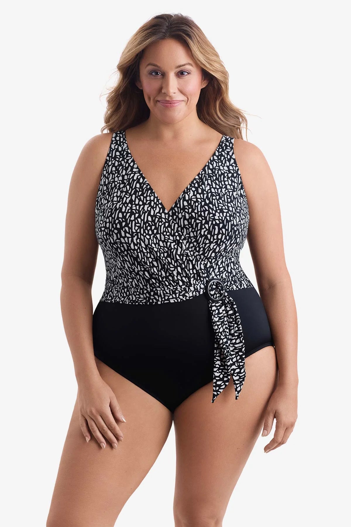 Longitude Belted Surplice One Piece