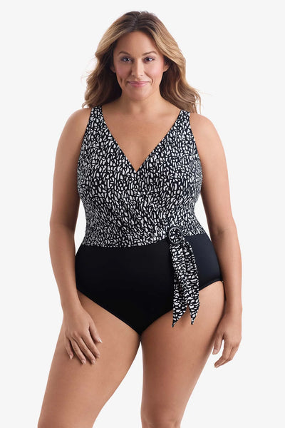 Longitude Belted Surplice One Piece