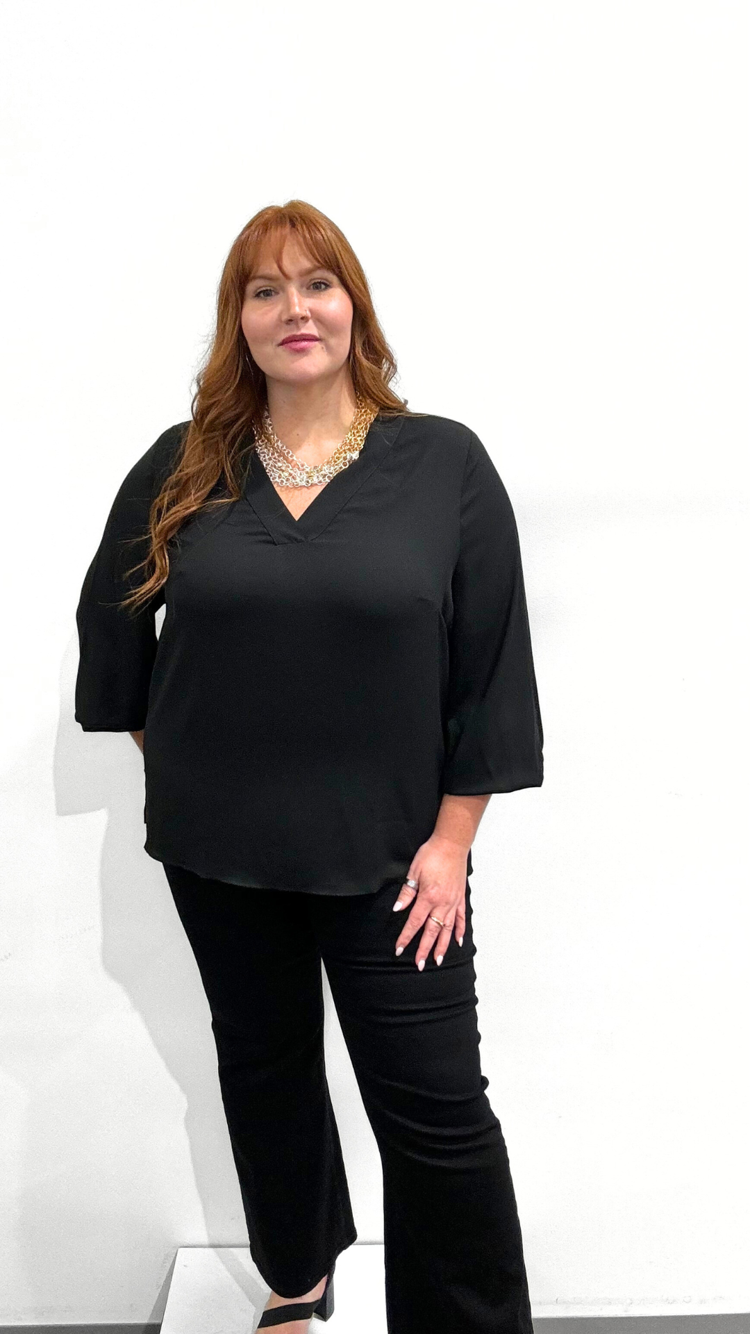 Mat V-Neck Blouse